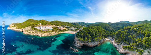 Beach of Port Sant Miquel  Ibiza island in Spain