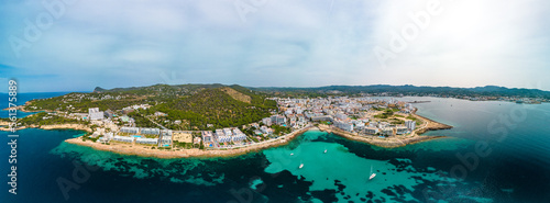 Cala Gracio and Calo el Moro beach on Ibiza island, Spain
