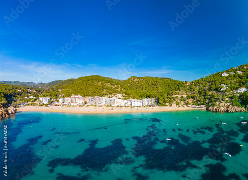 Fototapeta Naklejka Na Ścianę i Meble -  Ibiza, Balearics, Spain - Cala de San Vincente or Sant Vincent, bay with beach