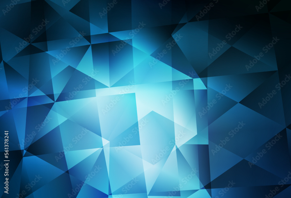 Obraz premium Dark BLUE vector low poly background.