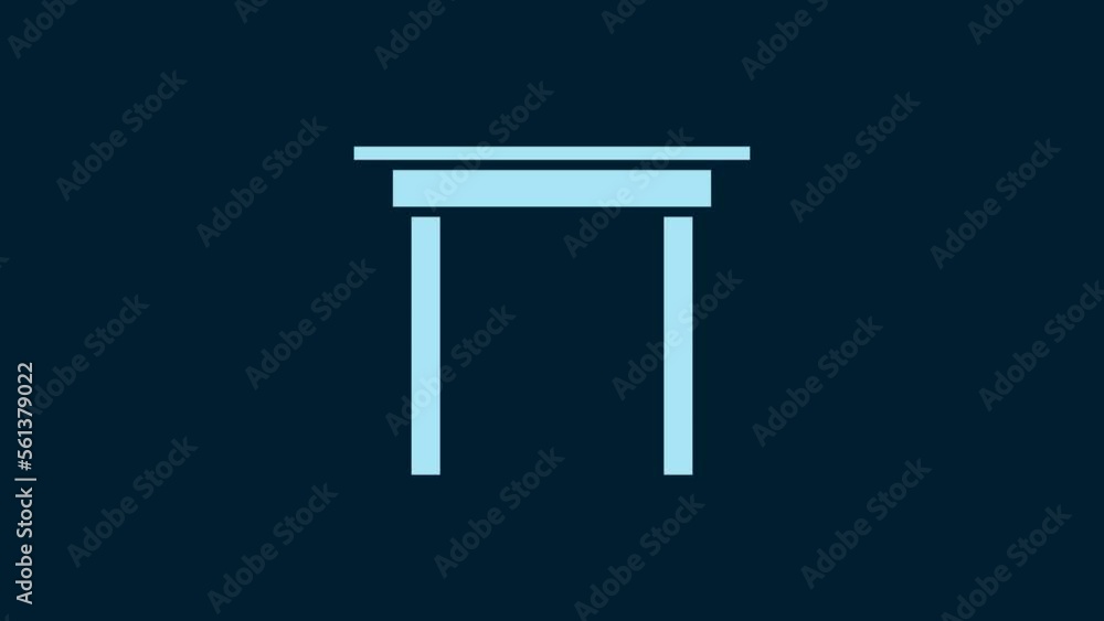 White Wooden table icon isolated on blue background. 4K Video motion graphic animation White Wooden table icon isolated on blue background. 4K Video motion graphic animation