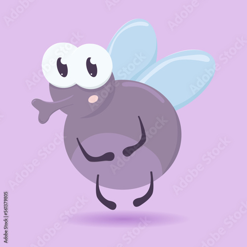 Cute cartoon fly with big eyes isolated © y.star.design