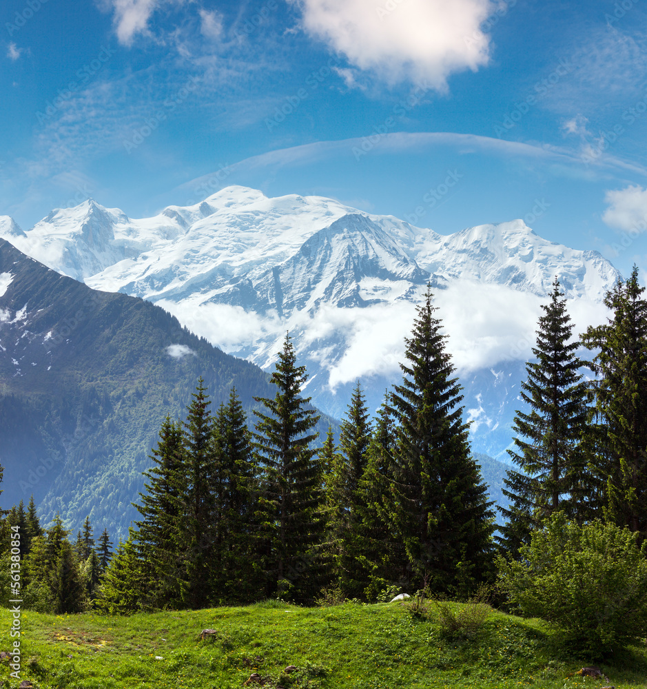 Mont Blanc mountain massif (view from Plaine Joux outskirts) Mont Blanc mountain massif (view from Plaine Joux outskirts)
