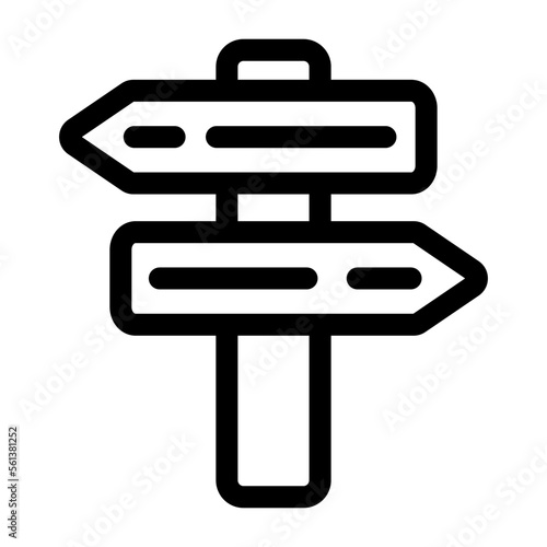 signpost linear vector icon, vector illustration