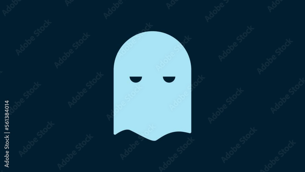 White Executioner mask icon isolated on blue background. Hangman, torturer, executor, tormentor, butcher, headsman icon. 4K Video motion graphic animation White Executioner mask icon isolated on blue background. Hangman, torturer, executor, tormentor, butcher, headsman icon. 4K Video motion graphic animation