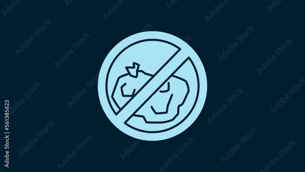 White No trash icon isolated on blue background. 4K Video motion graphic animation White No trash icon isolated on blue background. 4K Video motion graphic animation