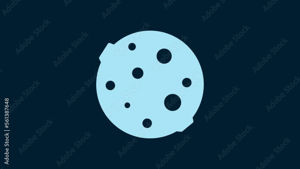 White Moon icon isolated on blue background. 4K Video motion graphic animation White Moon icon isolated on blue background. 4K Video motion graphic animation