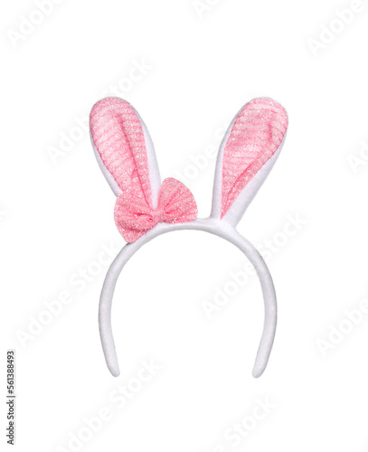 Canvas Print Pink Easter bunny ears headband isolated cutout
