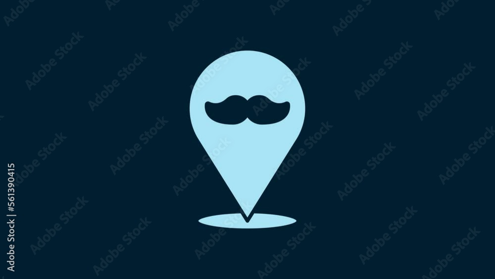 White Barbershop icon isolated on blue background. Hairdresser logo or signboard. 4K Video motion graphic animation White Barbershop icon isolated on blue background. Hairdresser logo or signboard. 4K Video motion graphic animation