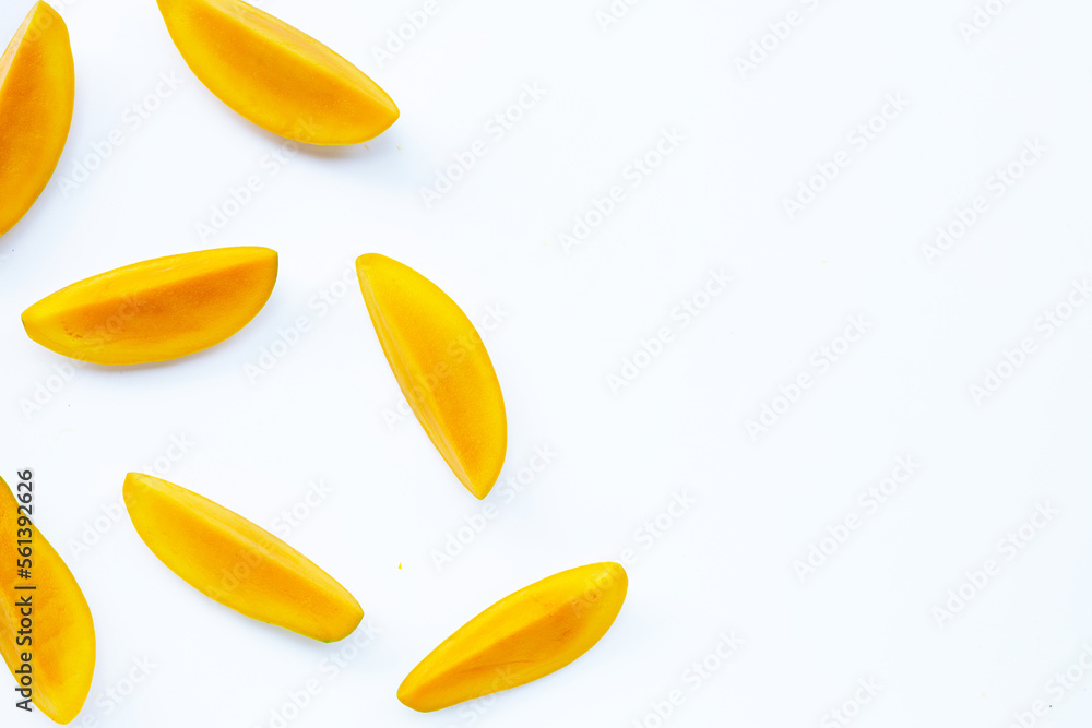 Tropical fruit, Mango on white background. Tropical fruit, Mango on white background.