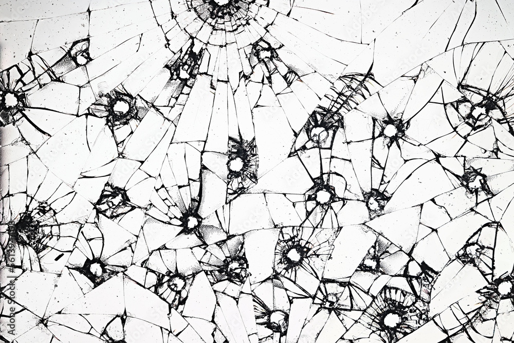 Obraz premium group of bullet holes on the glass abstract background window