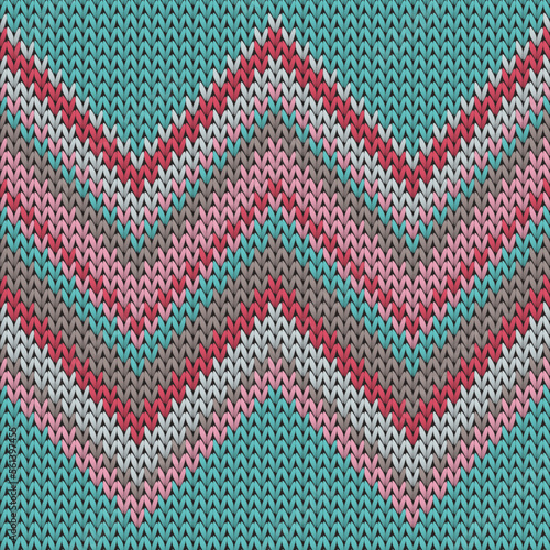 Bright zig zal lines christmas knit geometric