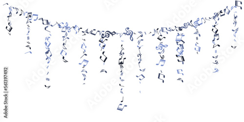 Musical note symbols vector background. Audio