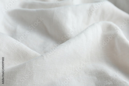 Texture of beautiful white fabric as background, closeup