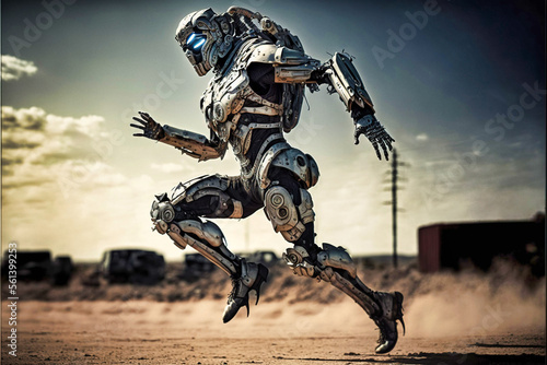 Futuristic cyborg soldier - generative ai