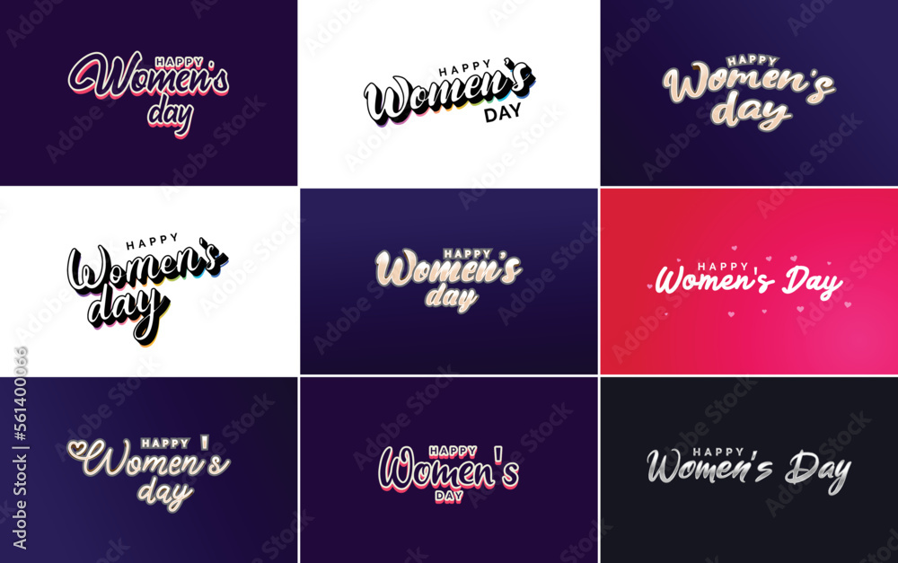 Set of cards with International Women's Day logo