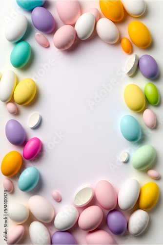 Bright Easter egg with blank space in middle, perfect for adding text or graphics. Ideal for social media, websites & marketing. Celebrate Easter and Spring with this colorful and lively image.