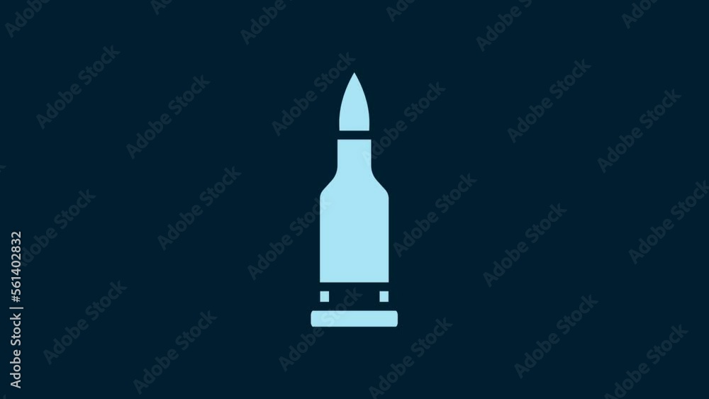 White Bullet icon isolated on blue background. 4K Video motion graphic animation White Bullet icon isolated on blue background. 4K Video motion graphic animation