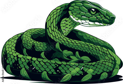Dangerous snake in editable vector photo