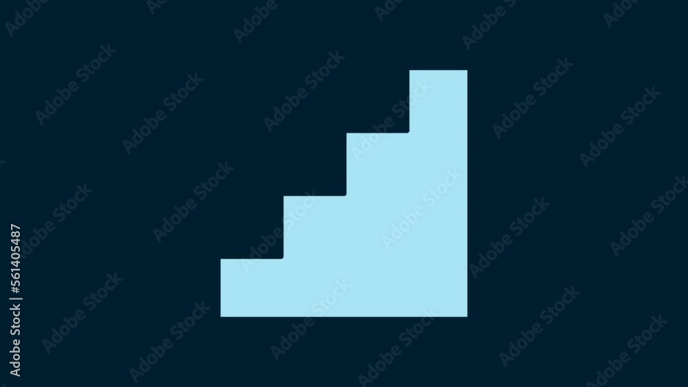 White Staircase icon isolated on blue background. 4K Video motion graphic animation White Staircase icon isolated on blue background. 4K Video motion graphic animation