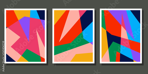  Abstract Bauhaus geometric pattern background vector circle