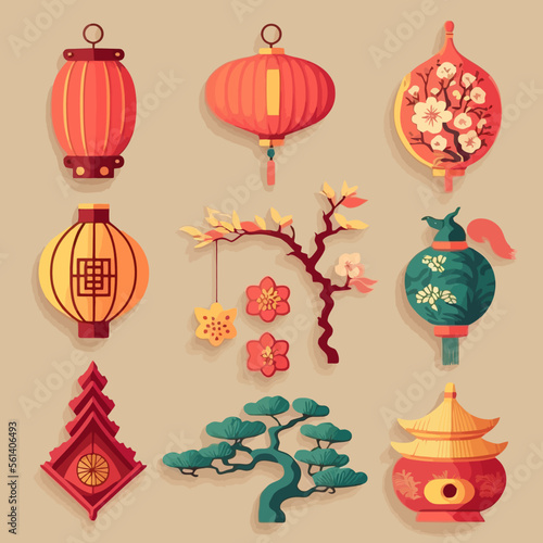 chinese new year ornaments set