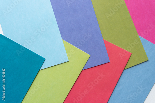 overlapping blue  green  and red blank cards with space for your text