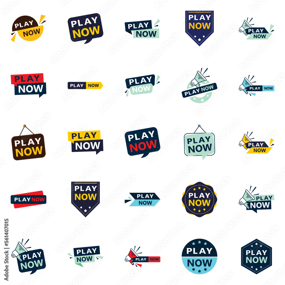 25 Diverse Play Now Banners to Promote Your Products or Services