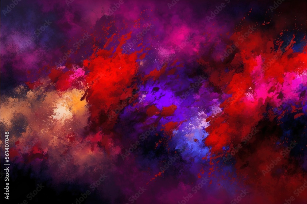 Impressionistic purple red pink modern oil painting and sparkling wallpaper, color transitions, universe, volumetric lighting, sharp, hyperrealistic created with generative ai technology