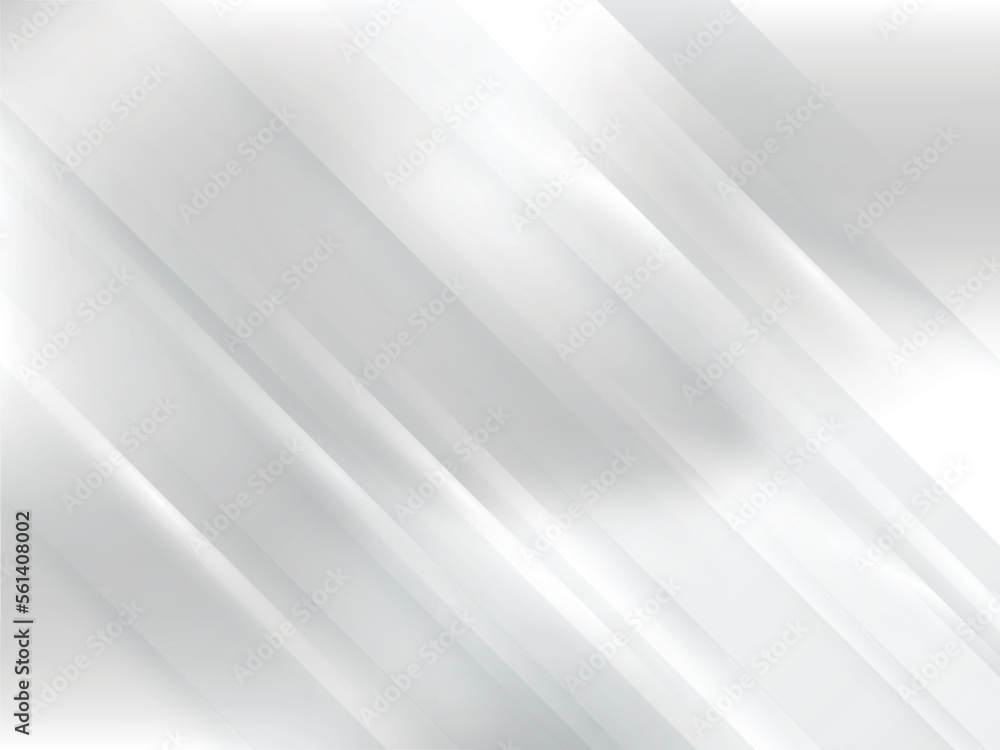 Abstract modern shape white and gray gradient geometric stripes diagonal background. 