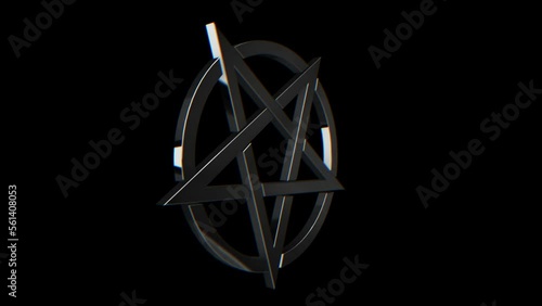 Pentagram Spinning Inverted Pentacle In Silver Color CGI Illustrated Animation HD Magick Wiccan Pagan Occult Witchcraft Symbol Sigil Seal for Wicca Witch Spells and Spellbook Magic CGI 3D Loop