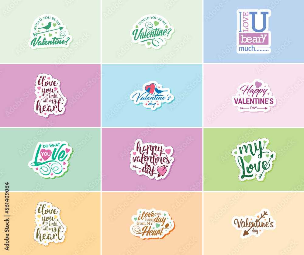 Love is in the Air: Valentine's Day Typography Stickers