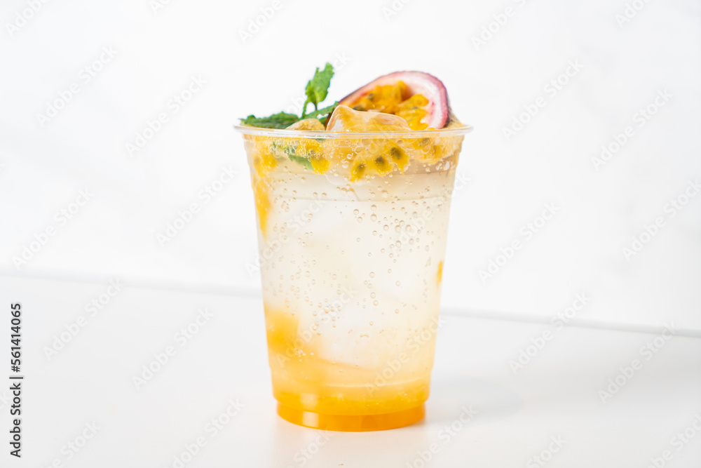 passion fruit mango mojito in glass passion fruit mango mojito in glass