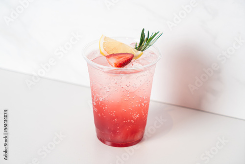 Wallpaper Mural strawberry with soda in glass Torontodigital.ca