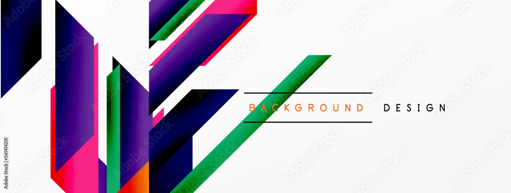 Minimal geometric abstract background. Dynamic 3d lines composition. Trendy techno business template for wallpaper, banner, background or landing Minimal geometric abstract background. Dynamic 3d lines composition. Trendy techno business template for wallpaper, banner, background or landing