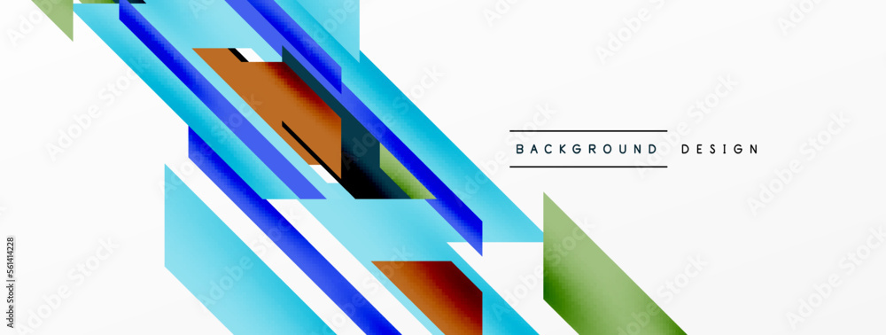 Minimal geometric abstract background. Dynamic 3d lines composition. Trendy techno business template for wallpaper, banner, background or landing Minimal geometric abstract background. Dynamic 3d lines composition. Trendy techno business template for wallpaper, banner, background or landing
