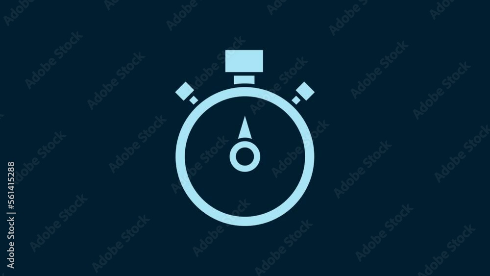 White Stopwatch icon isolated on blue background. Time timer sign. Chronometer sign. 4K Video motion graphic animation White Stopwatch icon isolated on blue background. Time timer sign. Chronometer sign. 4K Video motion graphic animation