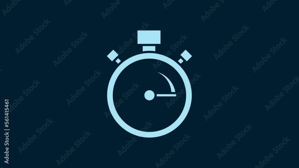 White Stopwatch icon isolated on blue background. Time timer sign. Chronometer sign. 4K Video motion graphic animation White Stopwatch icon isolated on blue background. Time timer sign. Chronometer sign. 4K Video motion graphic animation