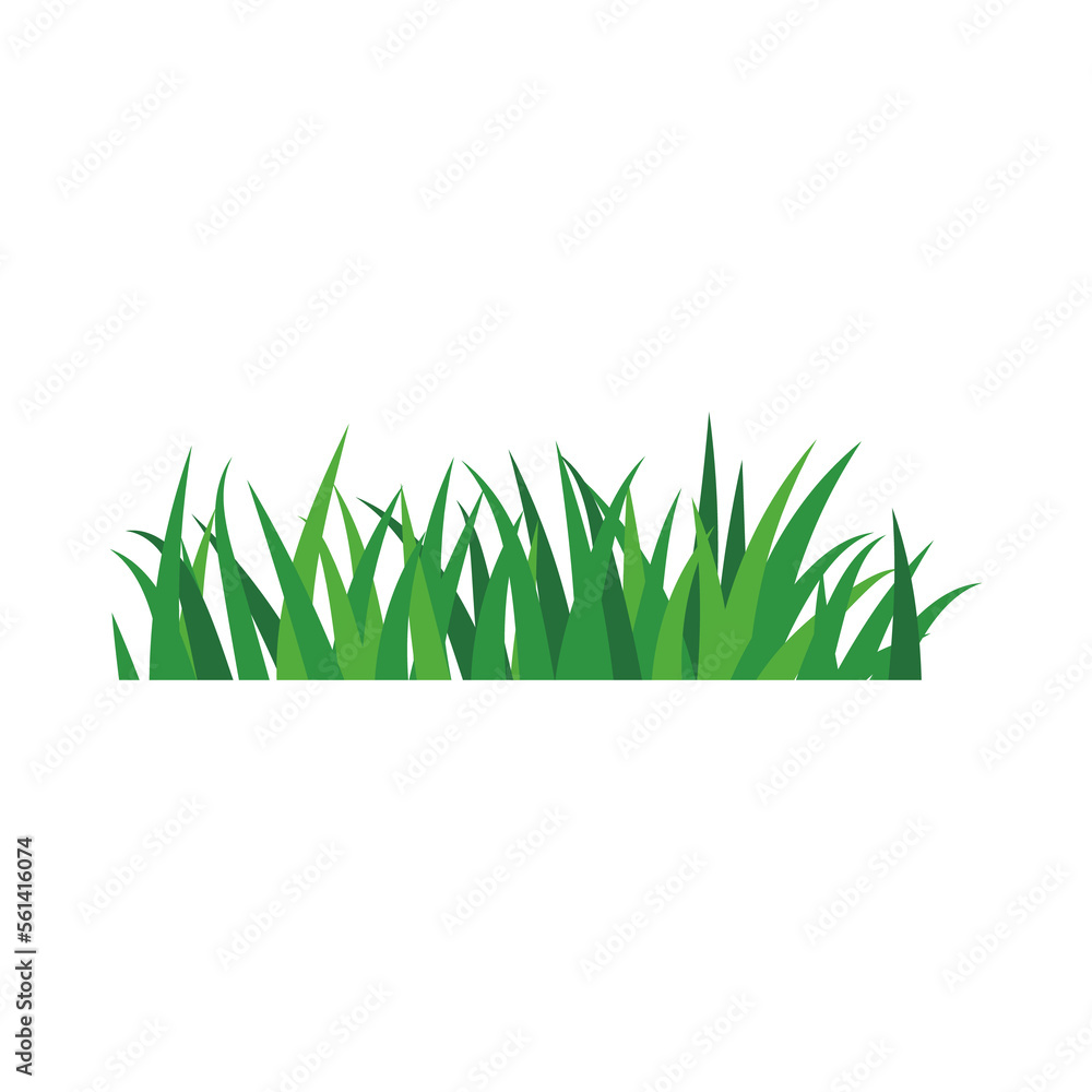 Fototapeta premium natural green grass bushes decorate environmental ecology cartoon scene