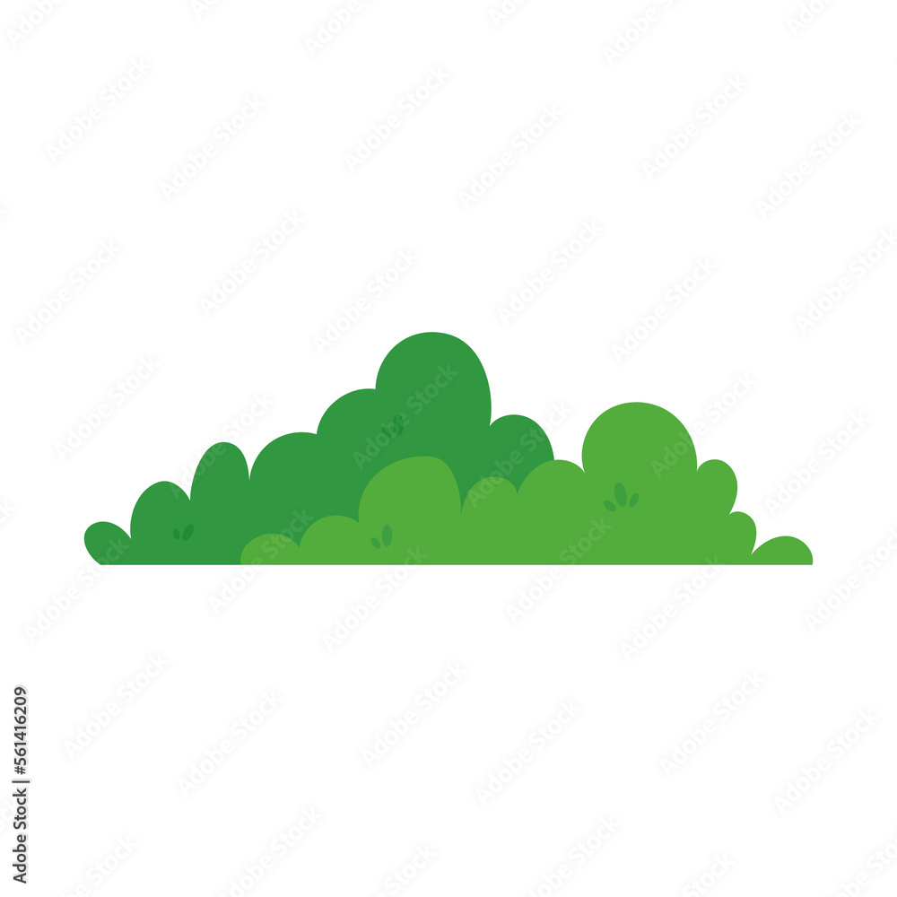 Obraz premium natural green grass bushes decorate environmental ecology cartoon scene