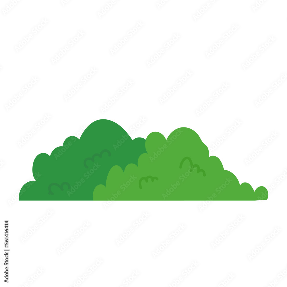 Obraz premium natural green grass bushes decorate environmental ecology cartoon scene