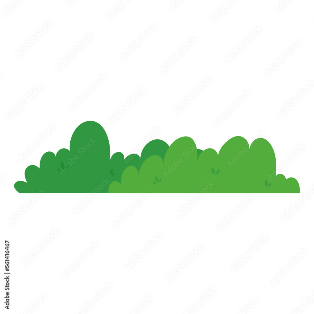 natural green grass bushes decorate environmental ecology cartoon scene