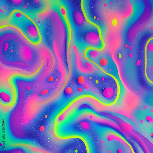 Abstract and fluid blend of large pastel colored paint blobs. Fluid motion of large shapes. generative ai