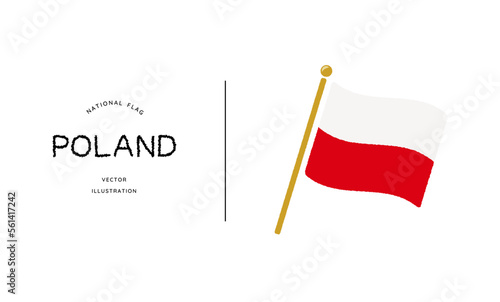 ポーランドの国旗アイコン ベクターイラスト