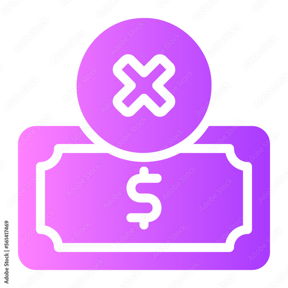 Fototapeta premium no money gradient icon