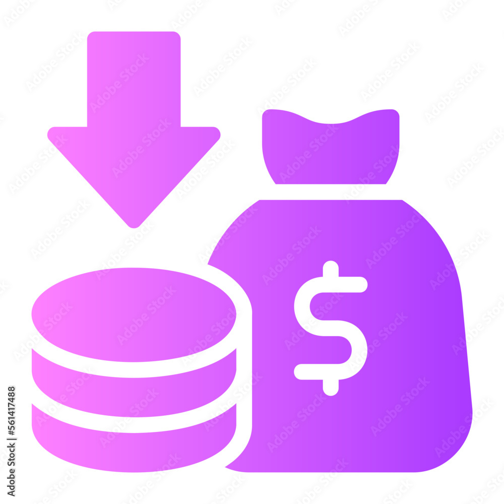 recession gradient icon recession gradient icon