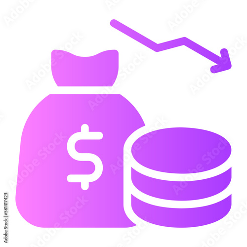 economic crisis gradient icon