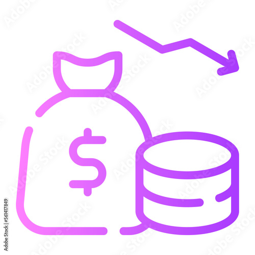 economic crisis gradient icon