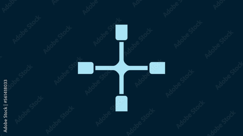 White Wheel wrench icon isolated on blue background. Wheel brace. 4K Video motion graphic animation White Wheel wrench icon isolated on blue background. Wheel brace. 4K Video motion graphic animation