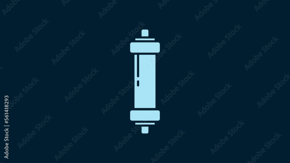 White Shock absorber icon isolated on blue background. 4K Video motion graphic animation White Shock absorber icon isolated on blue background. 4K Video motion graphic animation